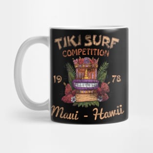 Maui Hawaii Tiki Surf Retro Competition Hawaiian Tiki Mask Mug